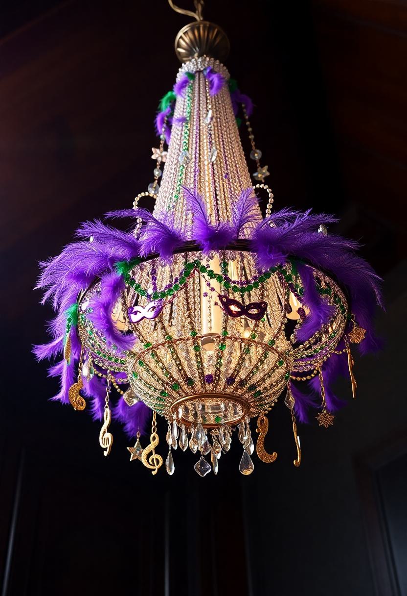 Mardi Gras Home Decor Ideas: Sparkling Chandelier Decor