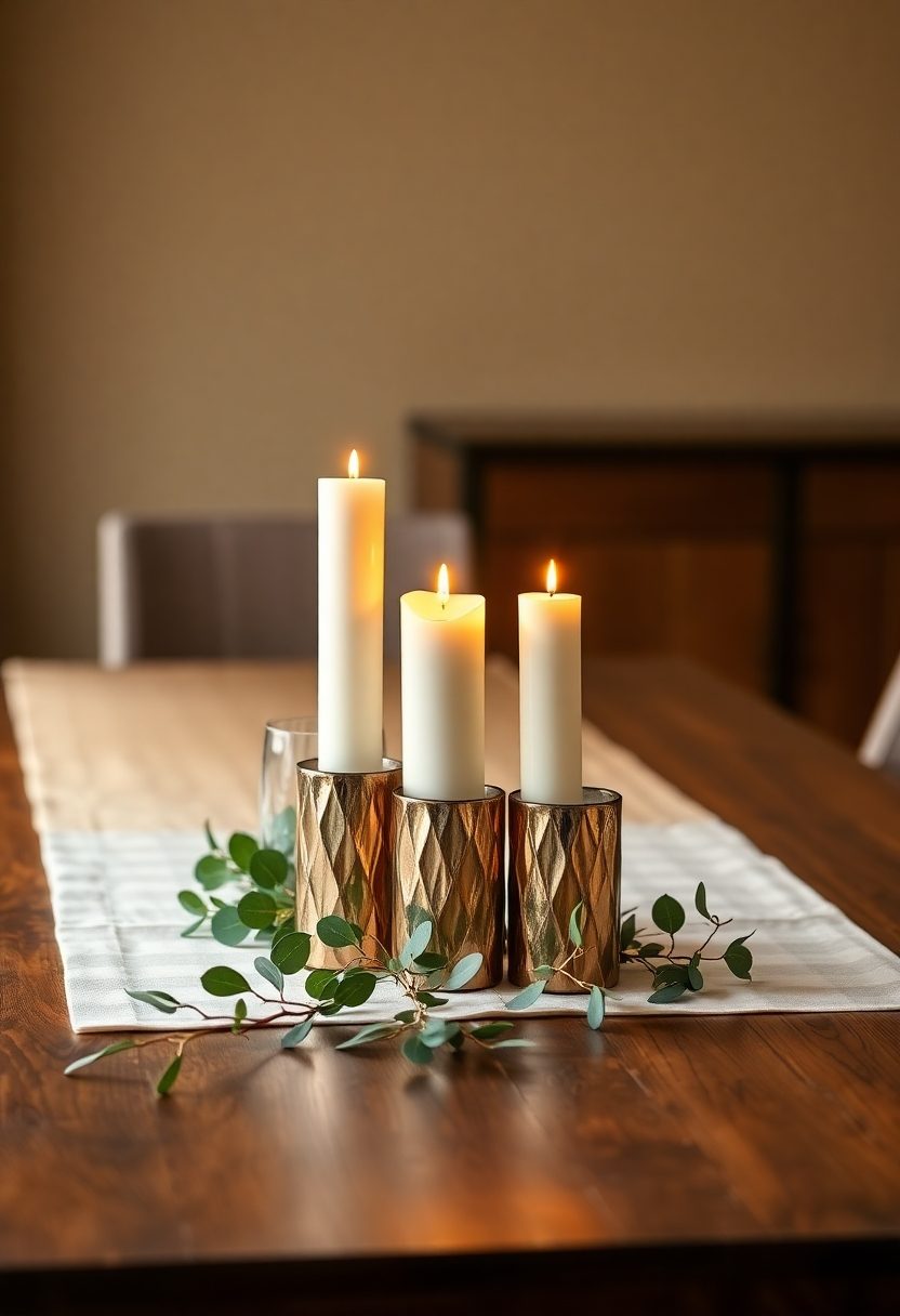 Dining Table Centerpiece Ideas: Simple Candle Centerpieces