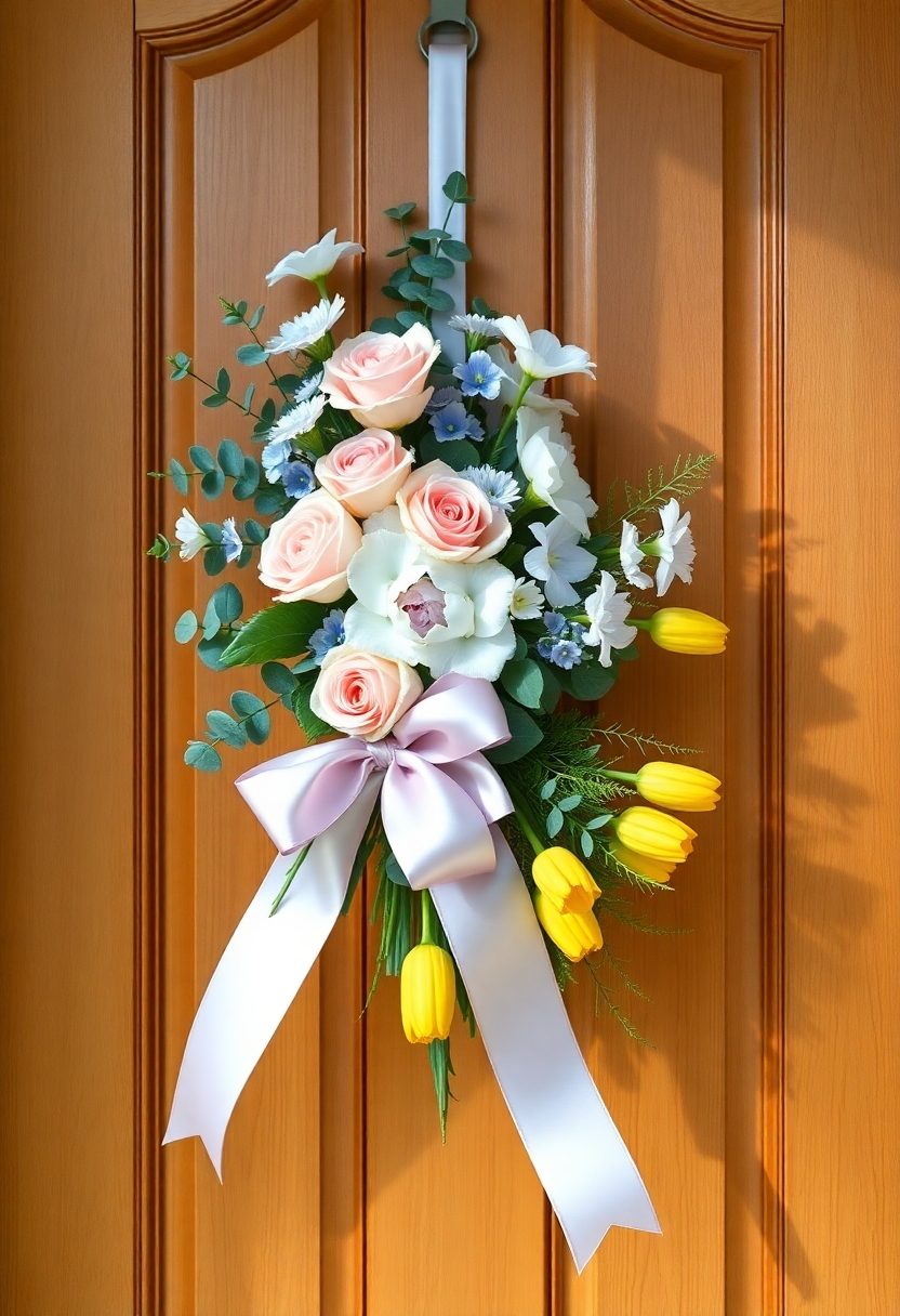 Easter Door Hanger Ideas: Spring Floral Door Hanger