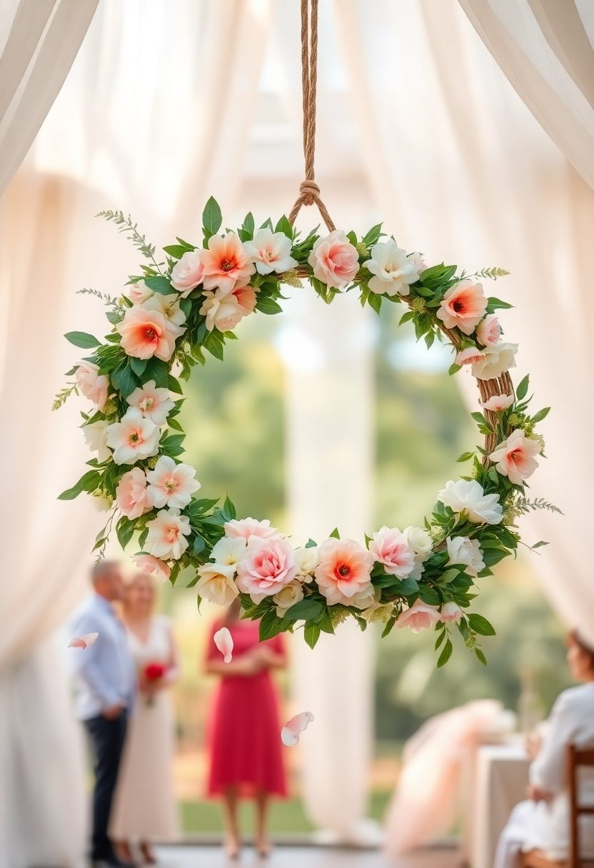 Baby in Bloom Shower Decorations: Hanging Floral Hoops For A Lovely Accent