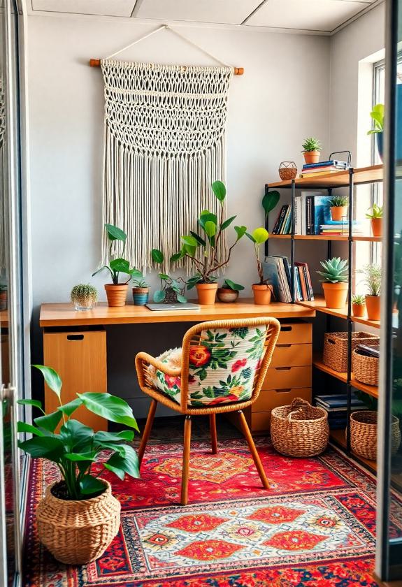 Office Cubicle Aesthetic Ideas: Bohemian Oasis