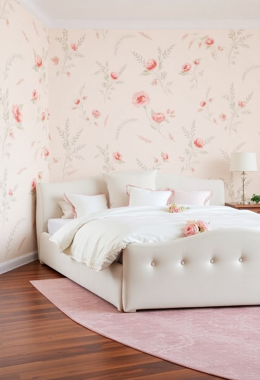 Luxurious Wallpapers for Bedroom Ideas: Soft Florals for a Calming Atmosphere