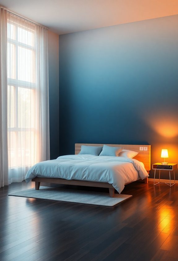 Bedroom Wall Paintings Ideas: Ombre Effect for a Unique Twist