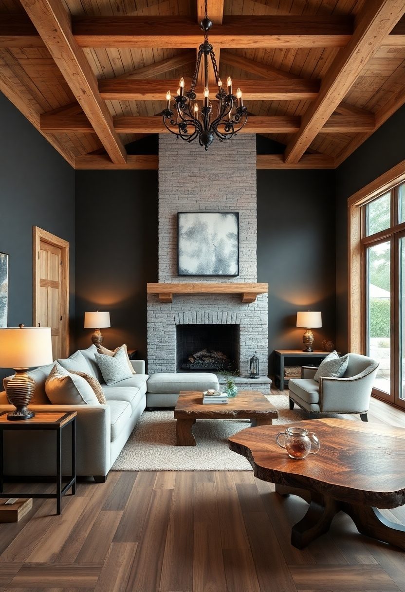 Farmhouse Living Room Paint Colors Ideas: Rich Grays For A Modern Twist