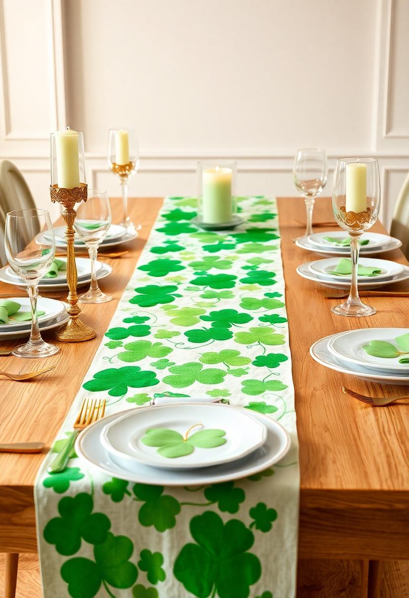 St. Patrick’s Day Decoration Ideas: Shamrock Themed Table Runners