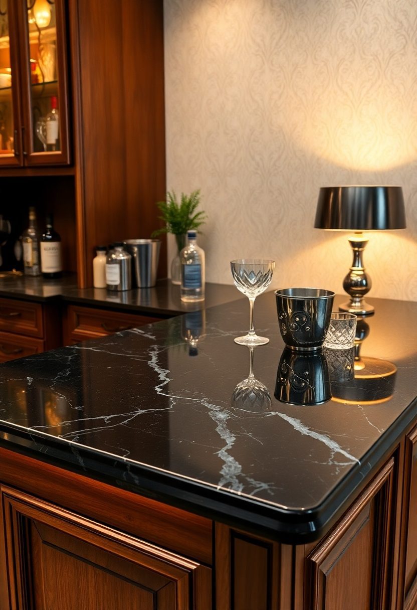 Lavish Home Bar Design Ideas: Luxurious Home Bar Countertops