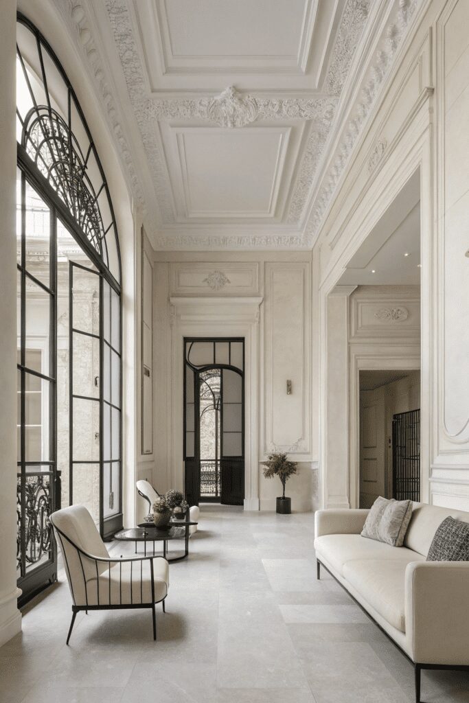 15+ Sherwin Williams Alabaster: Perfect Paint for Room! 17 Sherwin Williams Alabaster Ideas: 17. Luxe Minimalism: Alabaster and High-Contrast Accents
