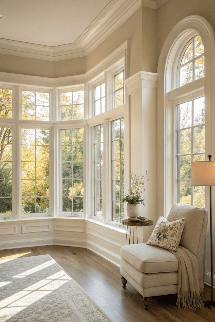 Sherwin Williams Alabaster Ideas: 14. Alabaster Window Frames for a Light-Filled Room