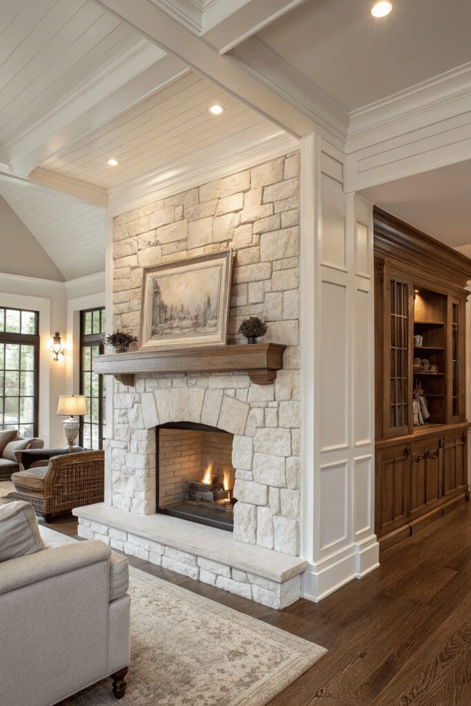 20+ Transform Your Space with Benjamin Moore White Dove Ideas! 6 Benjamin Moore White Dove Ideas: 6. Elevate Your Fireplace with a Soft White Wash
