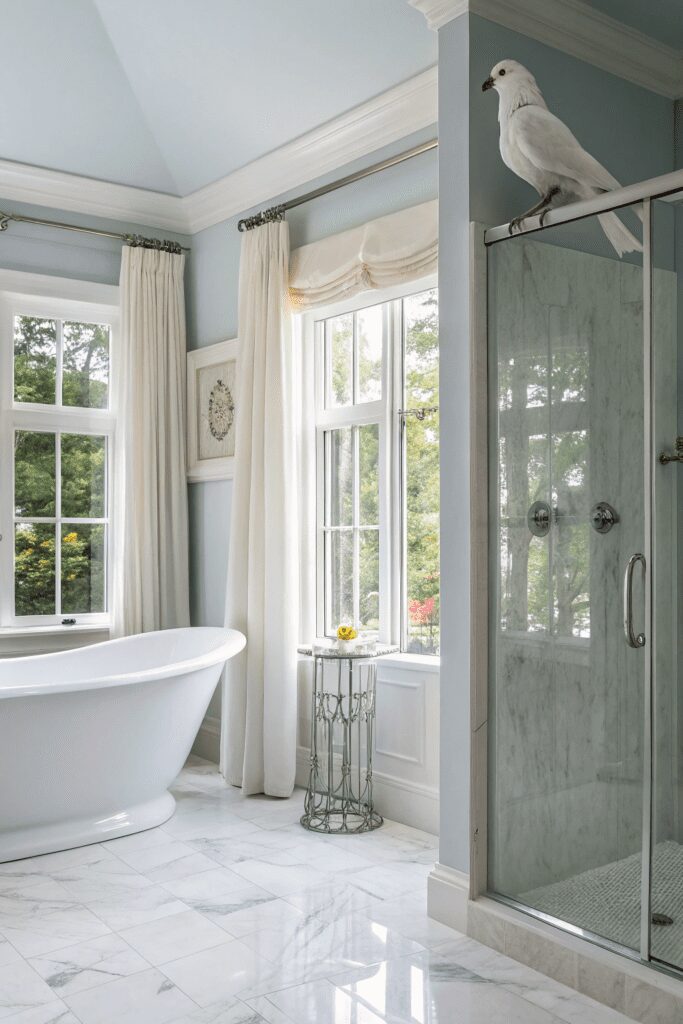 20+ Transform Your Space with Benjamin Moore White Dove Ideas! 7 Benjamin Moore White Dove Ideas: 7. White Dove as a Serene Bathroom Oasis