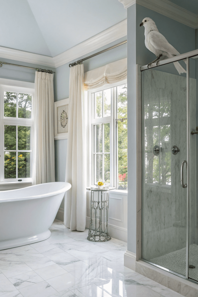 Benjamin Moore White Dove Ideas: 7. White Dove as a Serene Bathroom Oasis