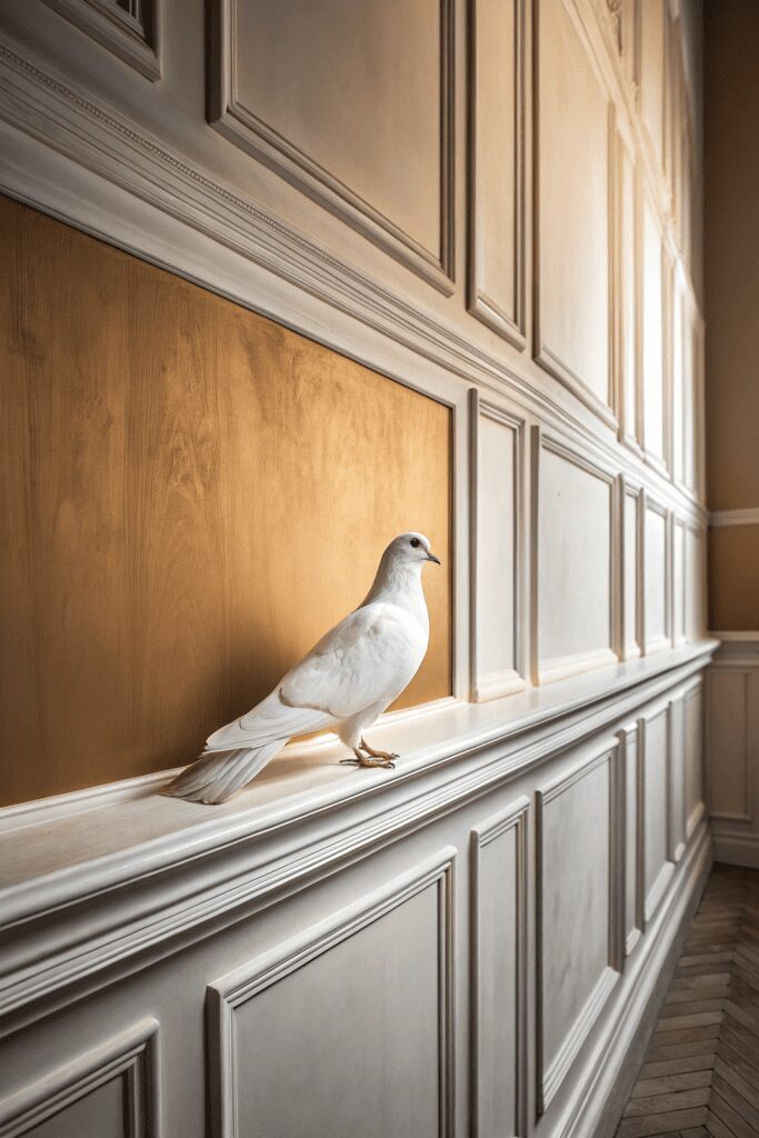 20+ Transform Your Space with Benjamin Moore White Dove Ideas! 17 Benjamin Moore White Dove Ideas: 17. White Dove on Paneled Walls for a Classic Touch