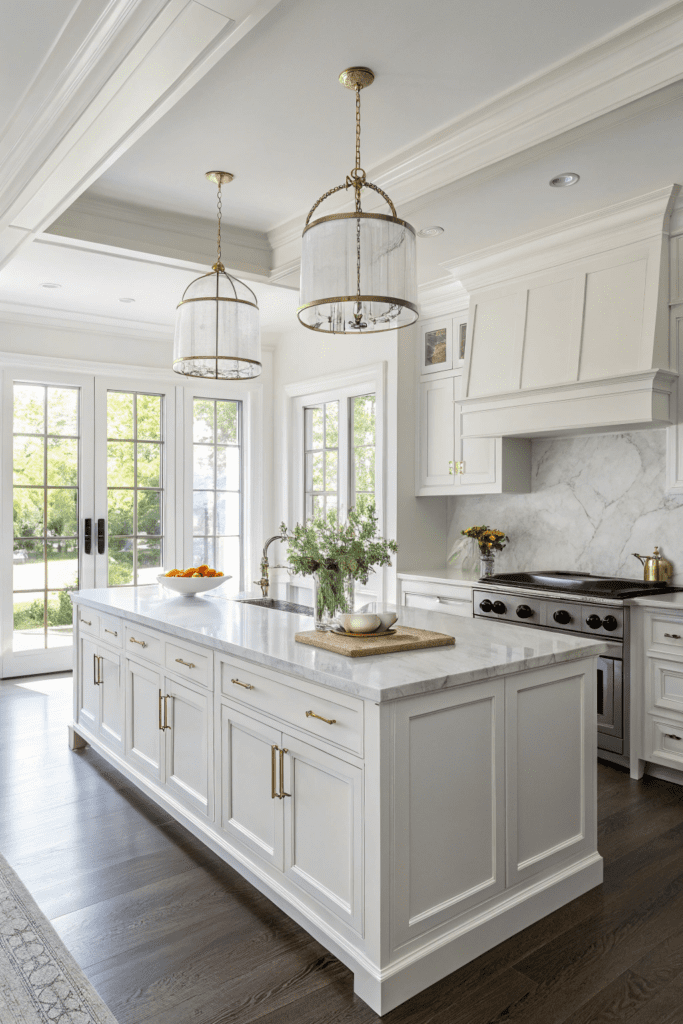 Benjamin Moore White Dove Ideas: 20. Make a Statement with a White Dove Kitchen Island