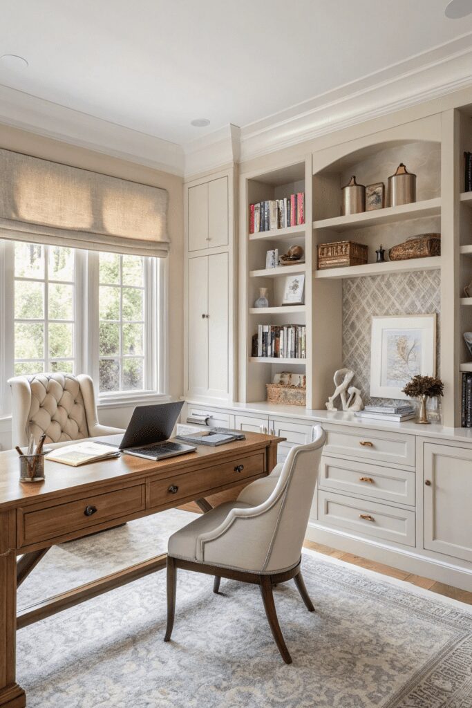 10+ Transform Your Space with Chantilly Lace Paint Ideas! 6 Benjamin Moore Chantilly Lace Ideas: 6. Create a Chic, Timeless Home Office