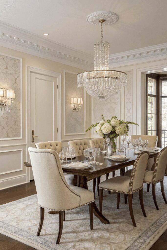 10+ Transform Your Space with Chantilly Lace Paint Ideas! 7 Benjamin Moore Chantilly Lace Ideas: 7. Bring a Touch of Elegance to Your Dining Room