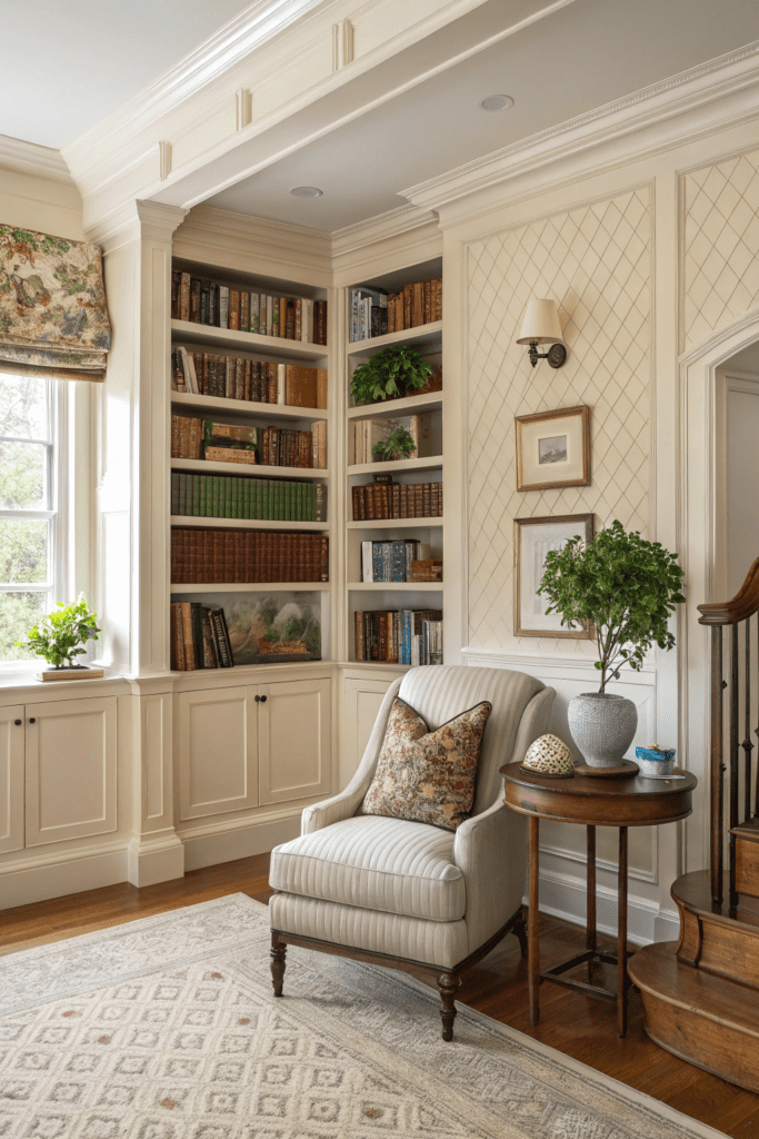 Benjamin Moore Chantilly Lace Ideas: 11. Update Your Home Library with a Classic Finish