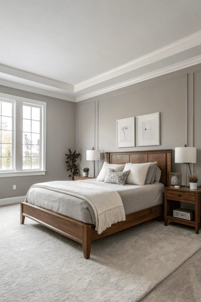 15+ Revere Pewter by Benjamin Moore Ideas - Tips You’ll Love 1 Benjamin Moore Revere Pewter Ideas: 1. Revere Pewter as an Accent Wall in a Minimalist Bedroom
