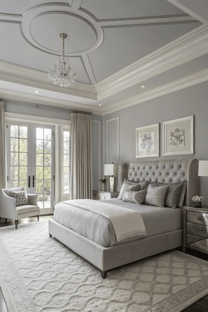 Benjamin Moore Revere Pewter Ideas: 10. Revere Pewter for a Luxe Master Bedroom with Silver Accents