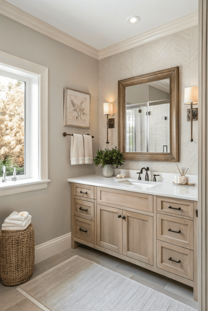 Benjamin Moore Pale Oak Ideas: 6. Refresh Your Bathroom with Soft, Serene Tones