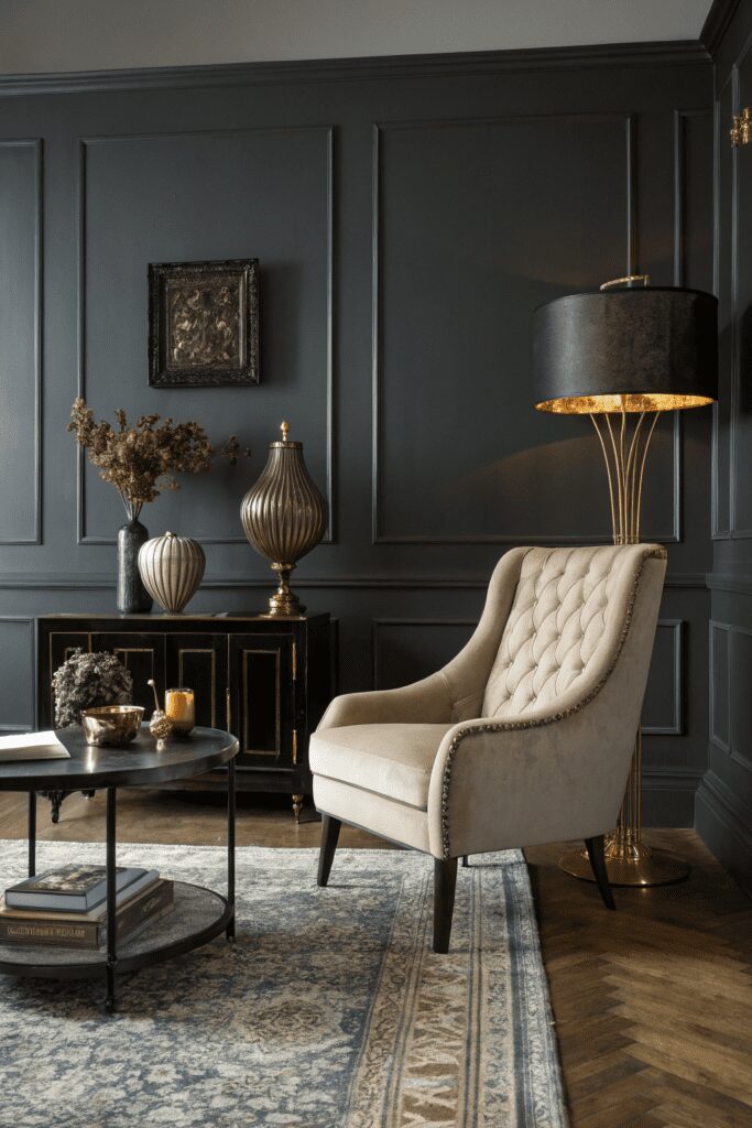 10+ Vintage Vogue Paint Ideas You’ll Want to Try Right Now! 8 Vintage Vogue Benjamin Moore Ideas: 8. Moody Charcoal for Retro Glam