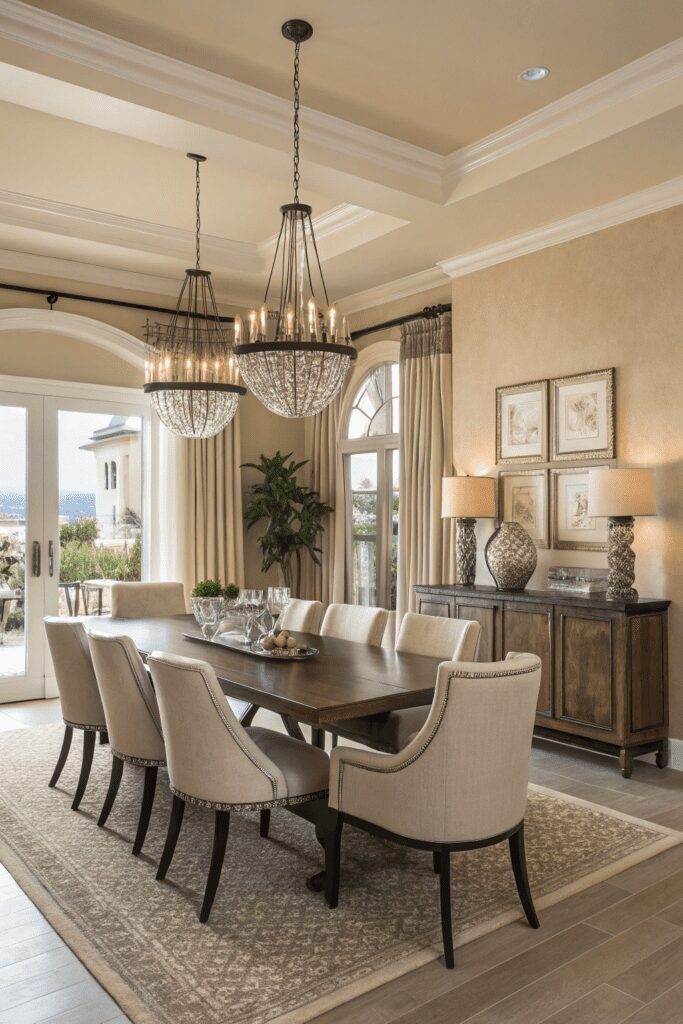 10+ Accessible Beige Designs to Transform Your Home! 2 Sherwin Williams Accessible Beige Ideas: 2. Contemporary Dining Room Elegance