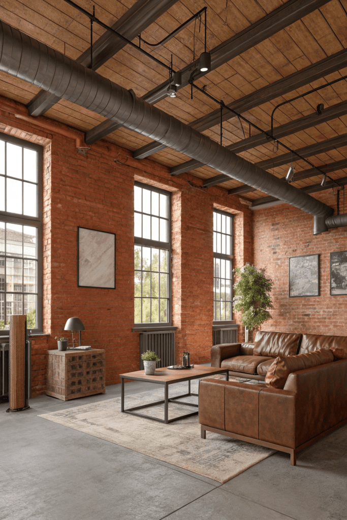 Benjamin Moore Cinnamon Slate Ideas: 6. Industrial Loft Aesthetic with Cinnamon Slate & Exposed Elements