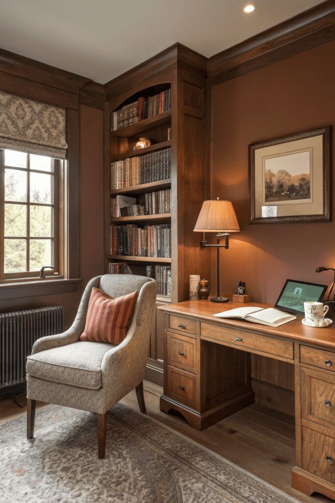 15+ Benjamin Moore Cinnamon Slate: Stunning Ideas Inspo! 11 Benjamin Moore Cinnamon Slate Ideas: 11. Cozy Writer’s Nook with Cinnamon Slate Ambiance