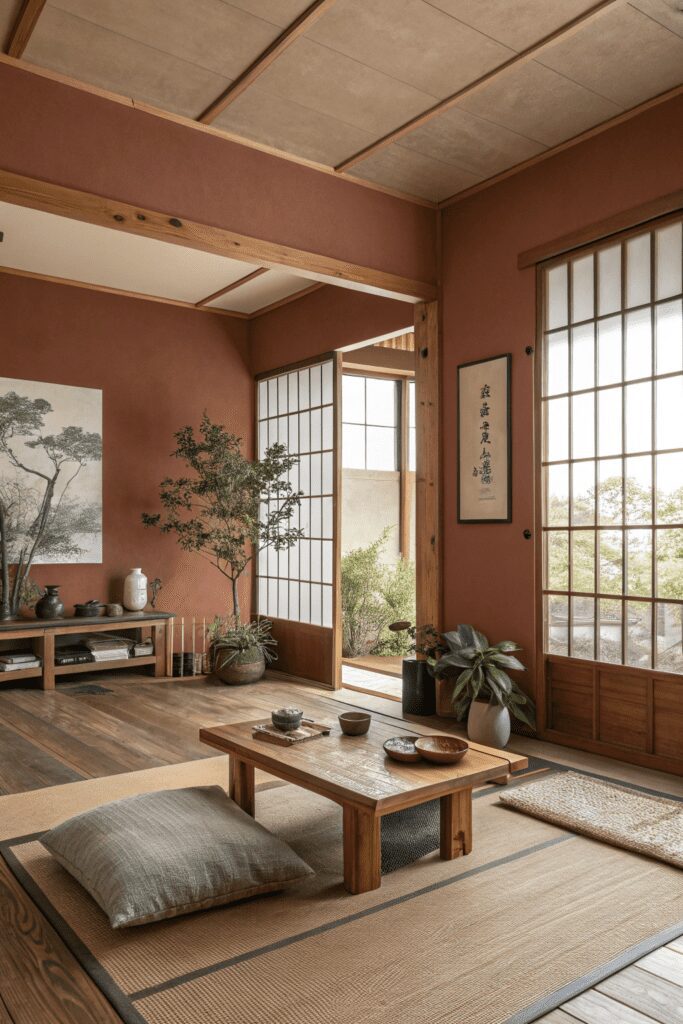 15+ Benjamin Moore Cinnamon Slate: Stunning Ideas Inspo! 17 Benjamin Moore Cinnamon Slate Ideas: 17. Japandi-Inspired Zen Retreat with Cinnamon Slate Walls