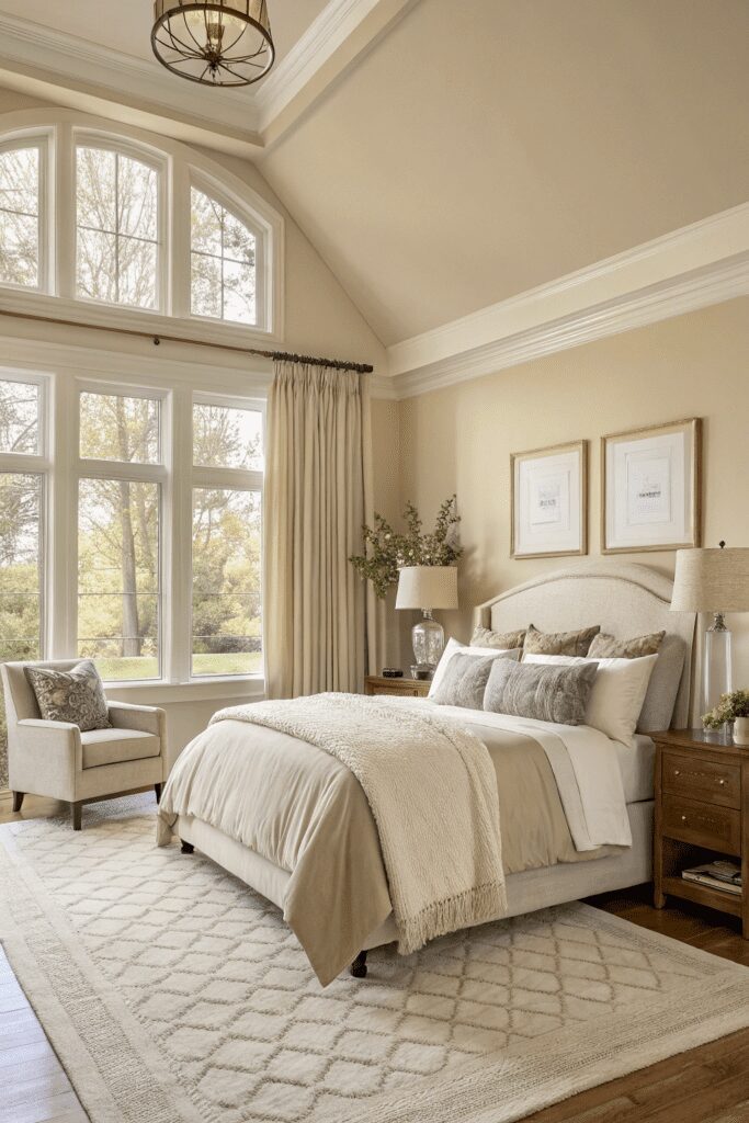 10+ Accessible Beige Designs to Transform Your Home! 3 Sherwin Williams Accessible Beige Ideas: 3. Serene Bedroom Retreat