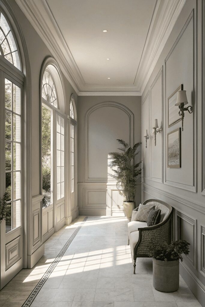 15+ Upgrade Your Space with Benjamin Moore Pashmina Ideas! 1 Benjamin Moore Pashmina Ideas: 1. A Monochrome Oasis with Pashmina Walls and Trim