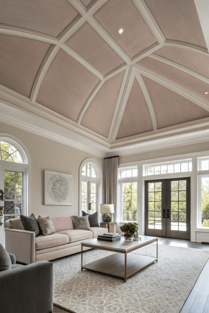 15+ Upgrade Your Space with Benjamin Moore Pashmina Ideas! 4 Benjamin Moore Pashmina Ideas: 4. Pashmina Ceiling for an Unexpected Architectural Twist