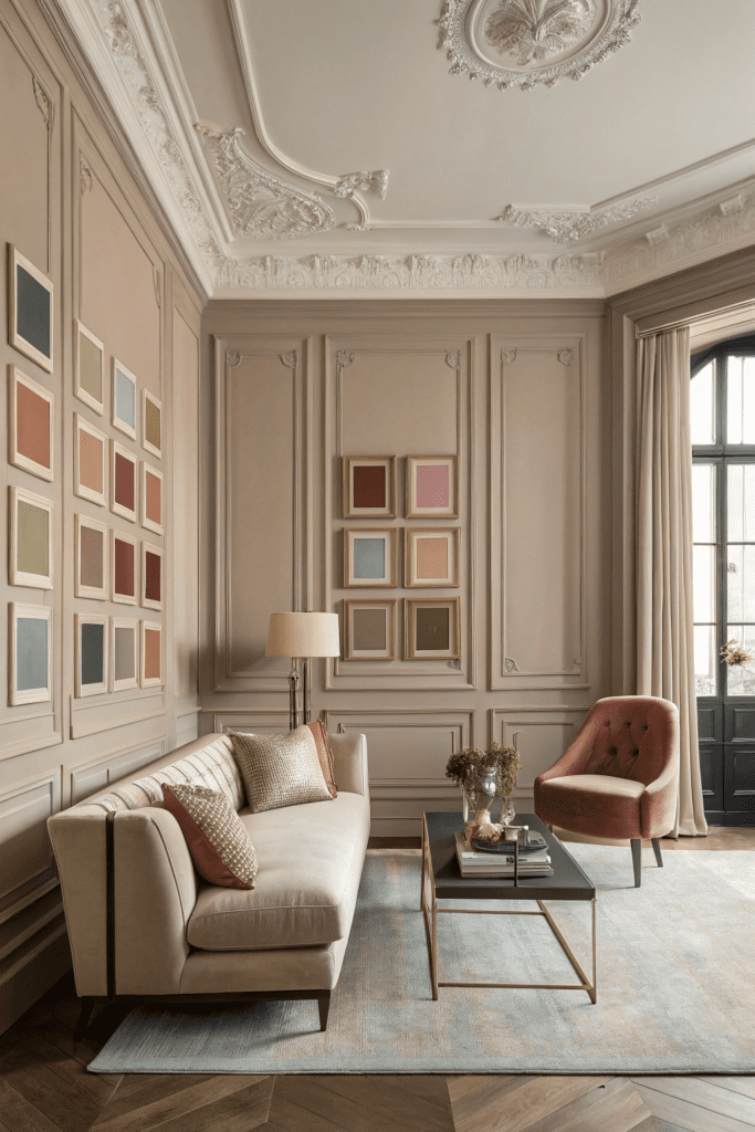 Benjamin Moore Pashmina Ideas: 17. Pashmina Paneled Walls for an Ultra-Sophisticated Look