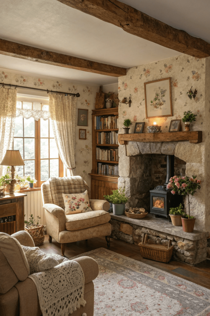 Cottage Core Living Rooms Ideas: 7. The Fairytale Cottage Hideaway