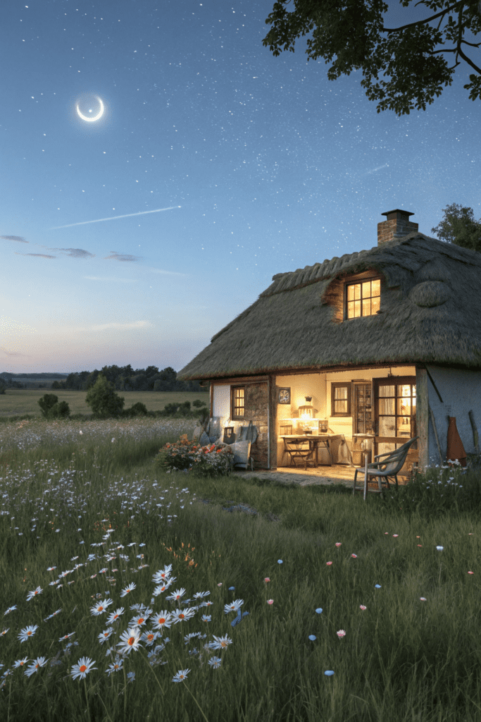 Cottage Core Living Rooms Ideas: 10. The Moonlit Meadow Retreat