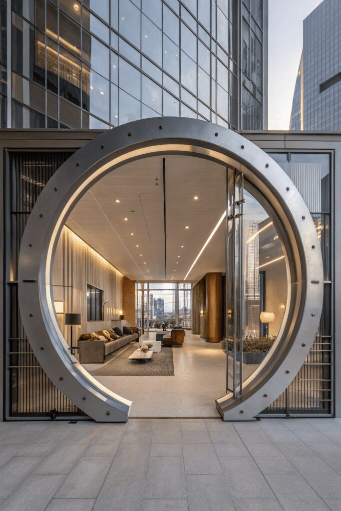 Cased Openings Between Rooms Ideas: 12. Oversized Circular Cutout for a Futuristic Look
