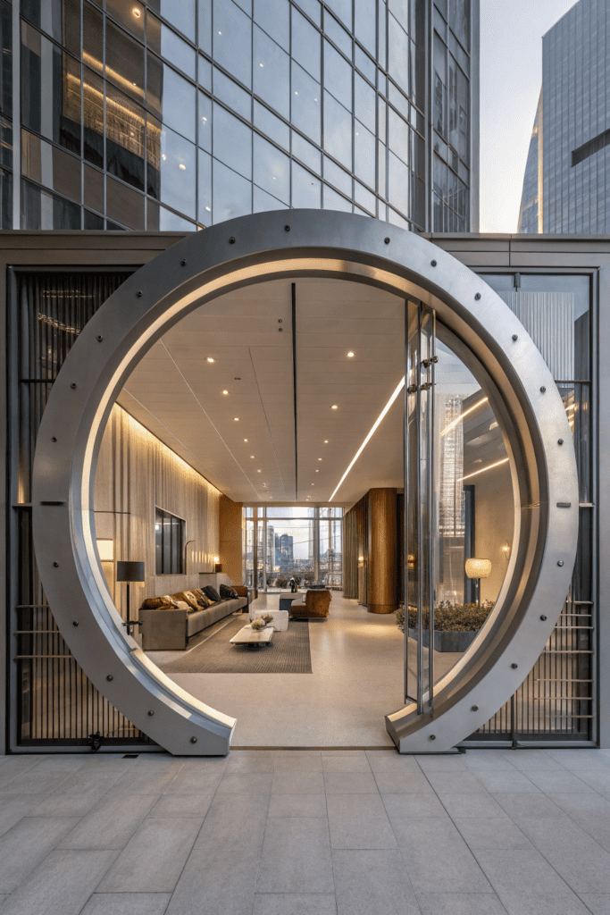 Cased Openings Between Rooms Ideas: 12. Oversized Circular Cutout for a Futuristic Look