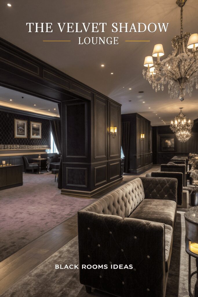 20+ Stunning Black Room Ideas You Need to Try Now! 17 Black Rooms Ideas: 17. The Velvet Shadow Lounge