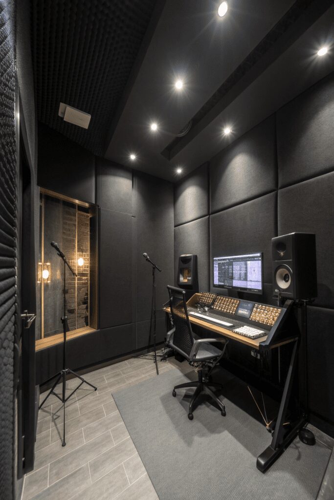 20+ Stunning Black Room Ideas You Need to Try Now! 20 Black Rooms Ideas: 20. The Shadow Music Studio
