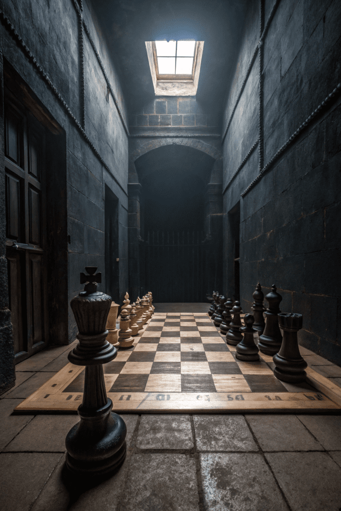 Black Rooms Ideas: 21. The Phantom Chess Chamber