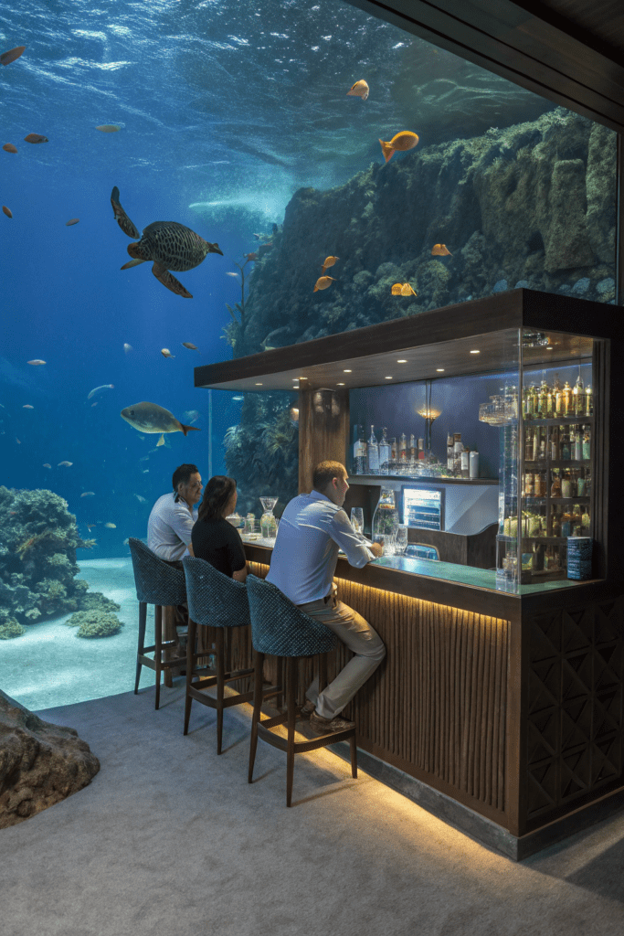 Home Bar Rooms Ideas: 2. The Underwater Aquarium Bar