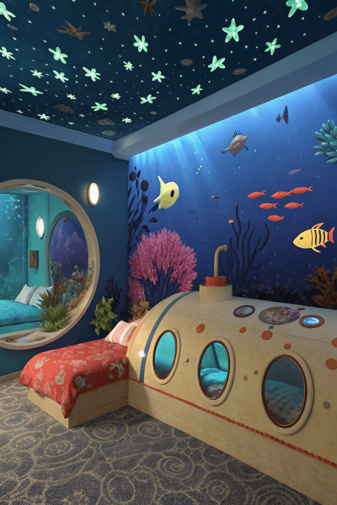 Kids Rooms Ideas: 3. Underwater Wonderland with a Submarine Bed