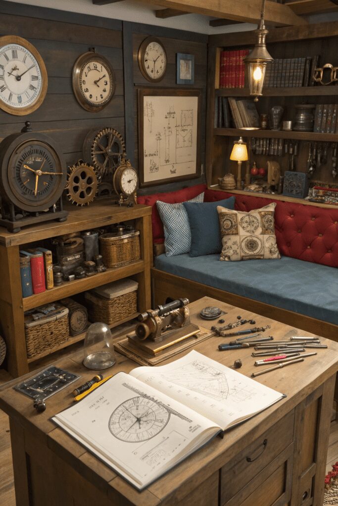 15+ Kids Room Ideas You’ll Want to Copy ASAP! 8 Kids Rooms Ideas: 8. Time Traveler’s Steampunk Workshop