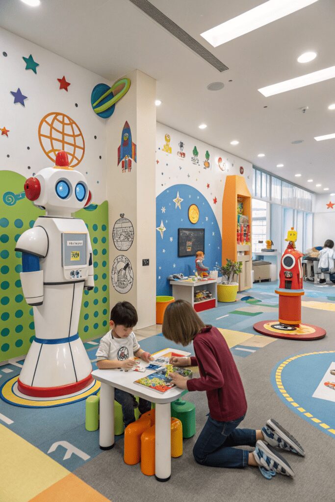 15+ Kids Room Ideas You’ll Want to Copy ASAP! 12 Kids Rooms Ideas: 12. Robot Lab & AI Playground