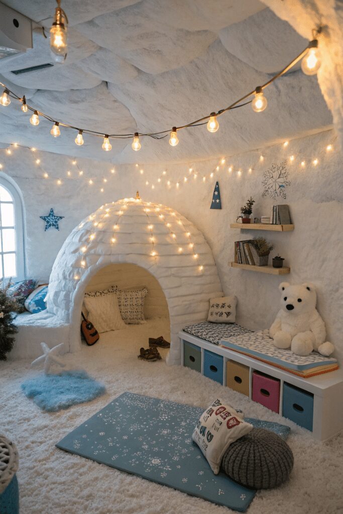 15+ Kids Room Ideas You’ll Want to Copy ASAP! 14 Kids Rooms Ideas: 14. Arctic Igloo & Snow Adventure