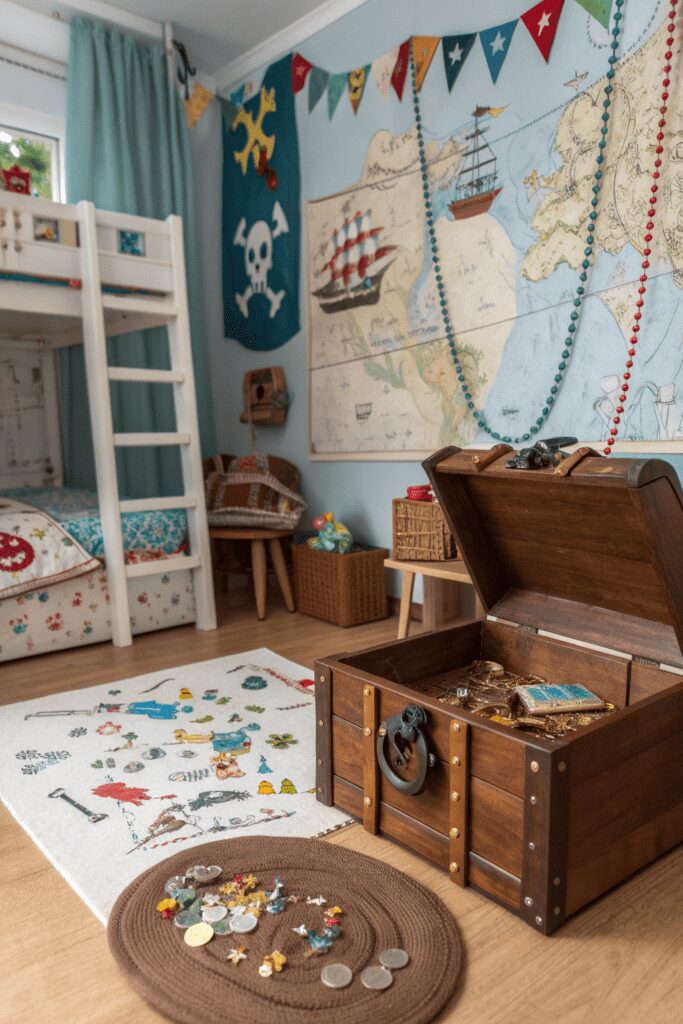 15+ Kids Room Ideas You’ll Want to Copy ASAP! 15 Kids Rooms Ideas: 15. Pirate’s Treasure Island Hideout