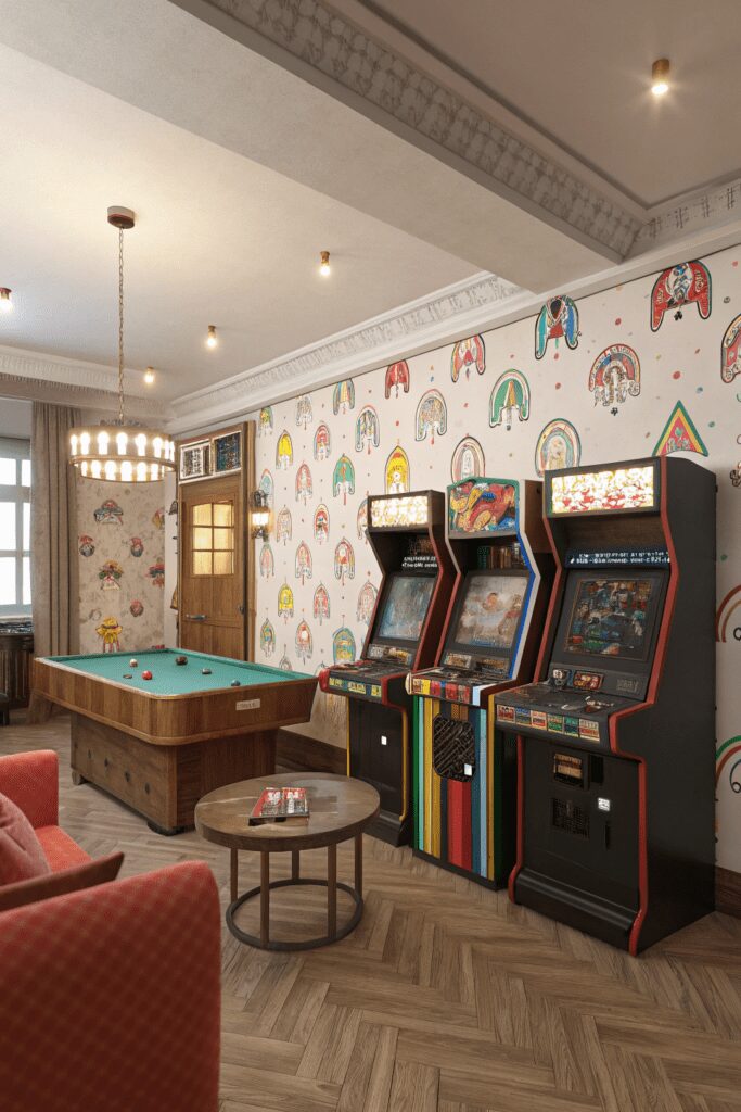 15+ Kids Room Ideas You’ll Want to Copy ASAP! 17 Kids Rooms Ideas: 17. Retro 80s Arcade Room
