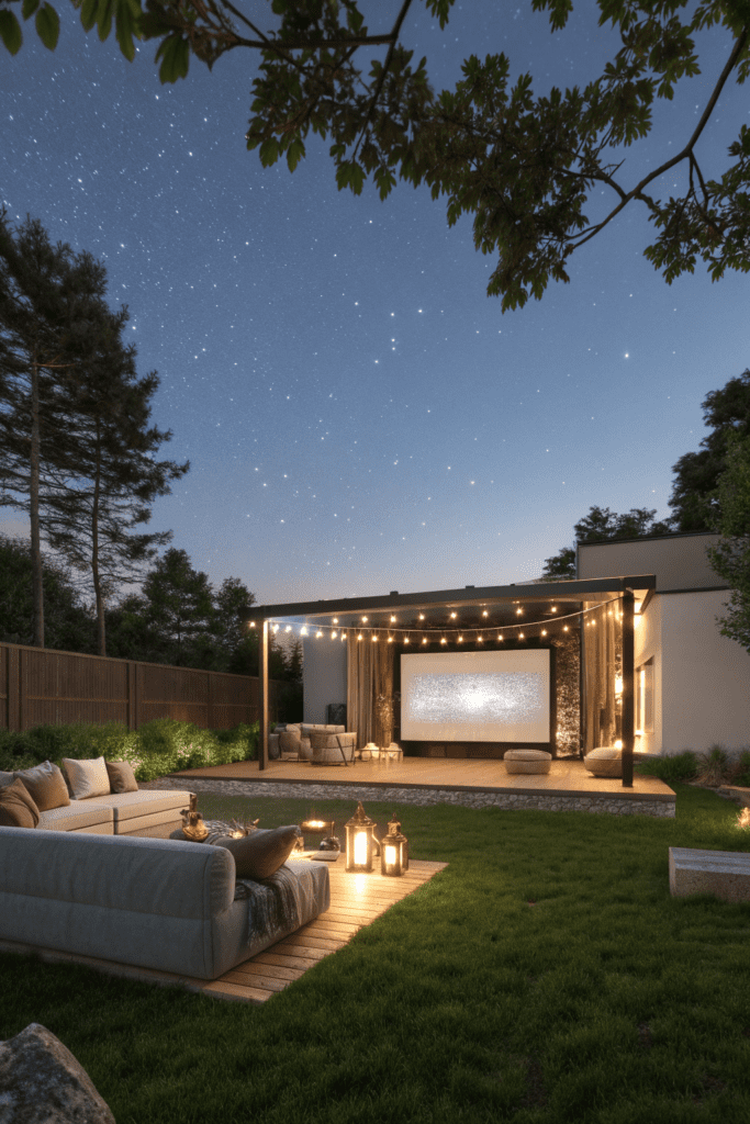 Home Theater Rooms Ideas: 6. Starlit Outdoor-Inspired Theater