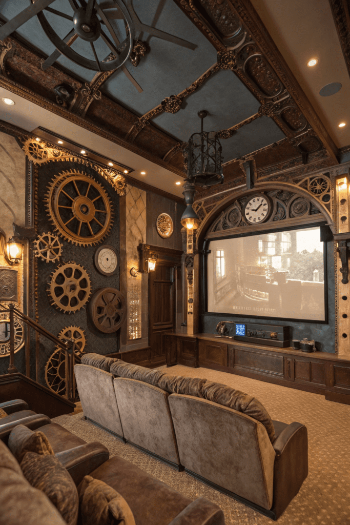 Home Theater Rooms Ideas: 7. Steampunk Adventure Theater