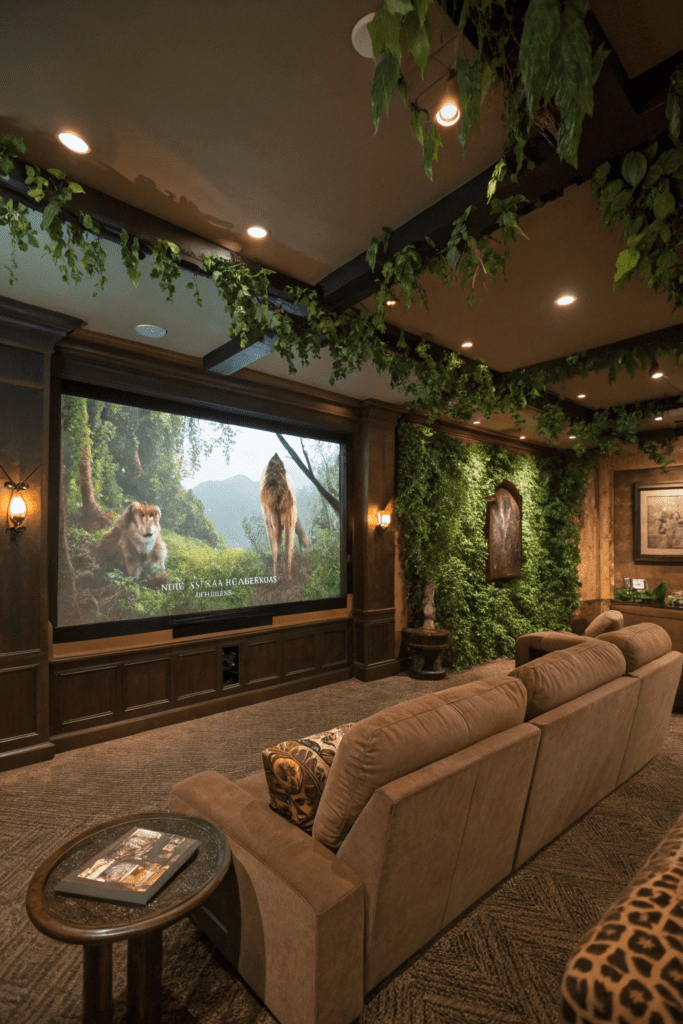 Home Theater Rooms Ideas: 8. Jungle Expedition Theater