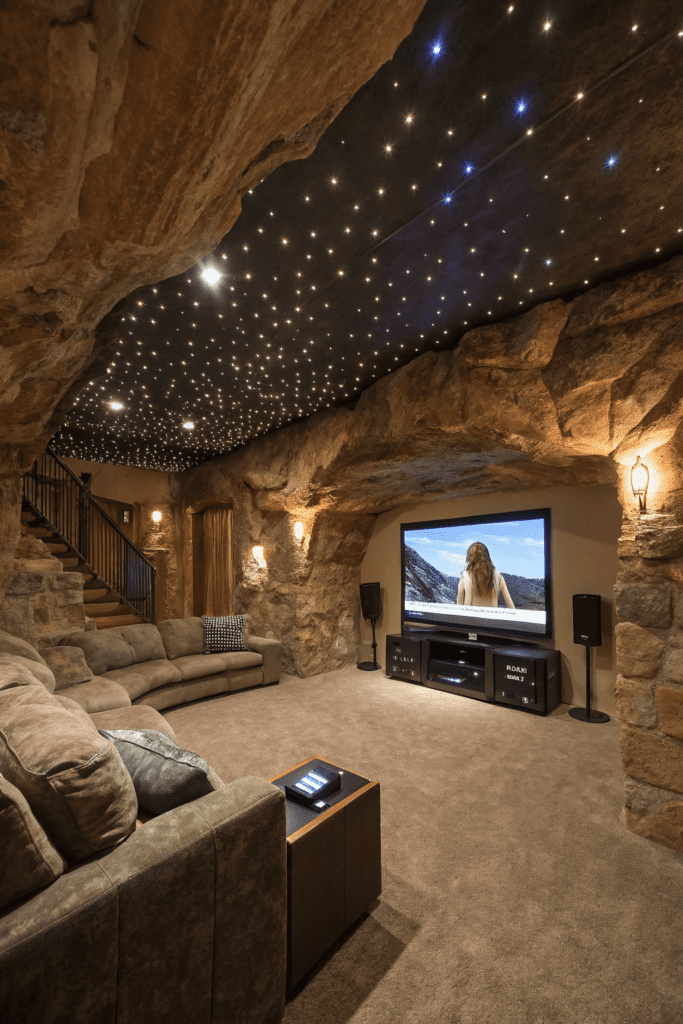 Home Theater Rooms Ideas: 12. Subterranean Cave Cinema